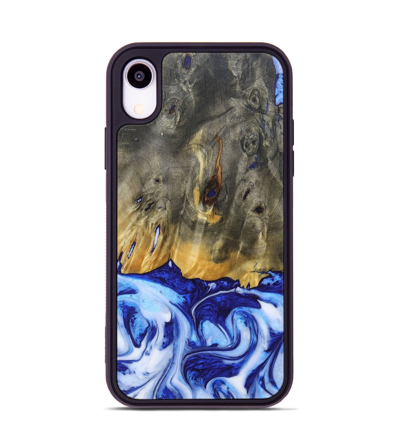 iPhone Xr Wood+Resin Phone Case - Molly (Blue, 685529)
