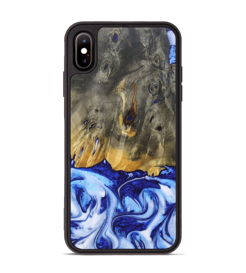 iPhone Xs Max Wood+Resin Phone Case - Molly (Blue, 685529)