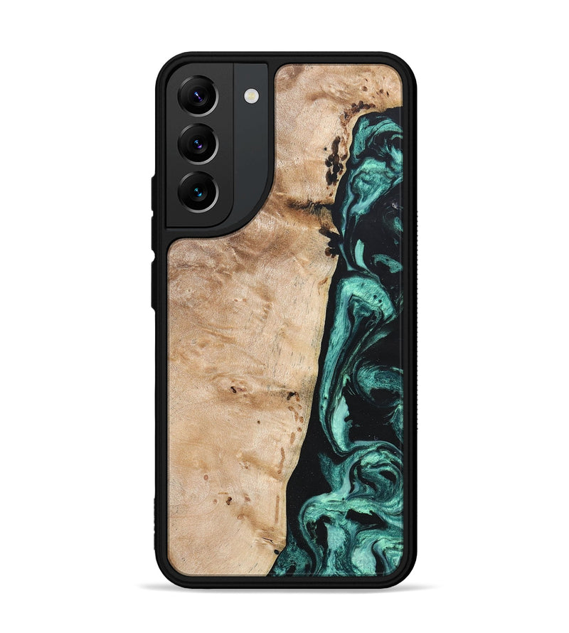 Galaxy S22 Plus Wood+Resin Phone Case - Brielle (Green, 685569)
