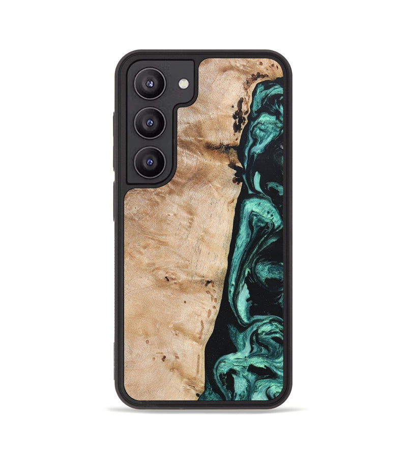 Galaxy S23 Wood+Resin Phone Case - Brielle (Green, 685569)