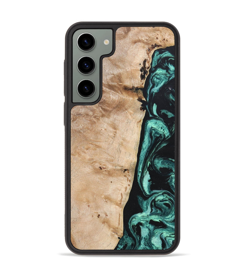 Galaxy S23 Plus Wood+Resin Phone Case - Brielle (Green, 685569)