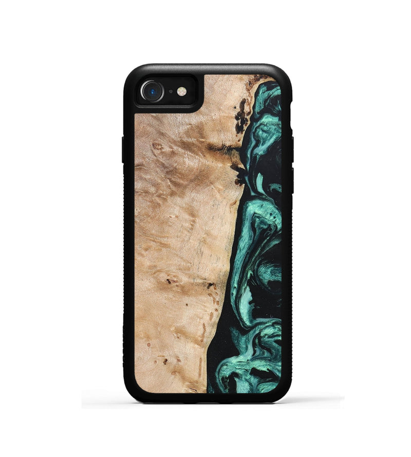 iPhone SE Wood+Resin Phone Case - Brielle (Green, 685569)