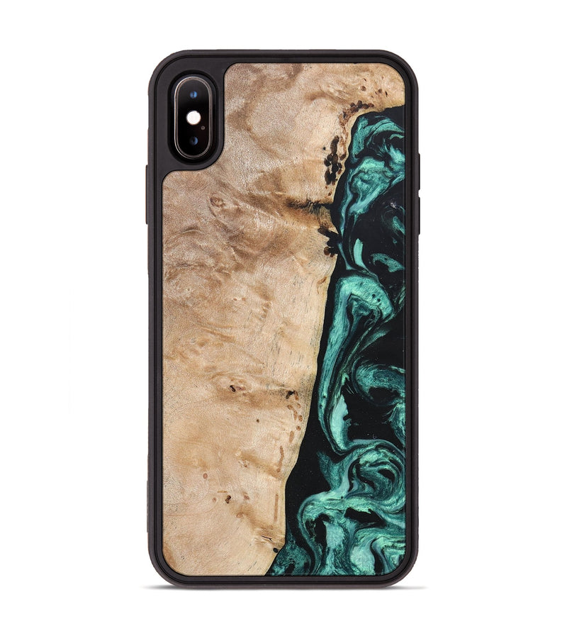 iPhone Xs Max Wood+Resin Phone Case - Brielle (Green, 685569)