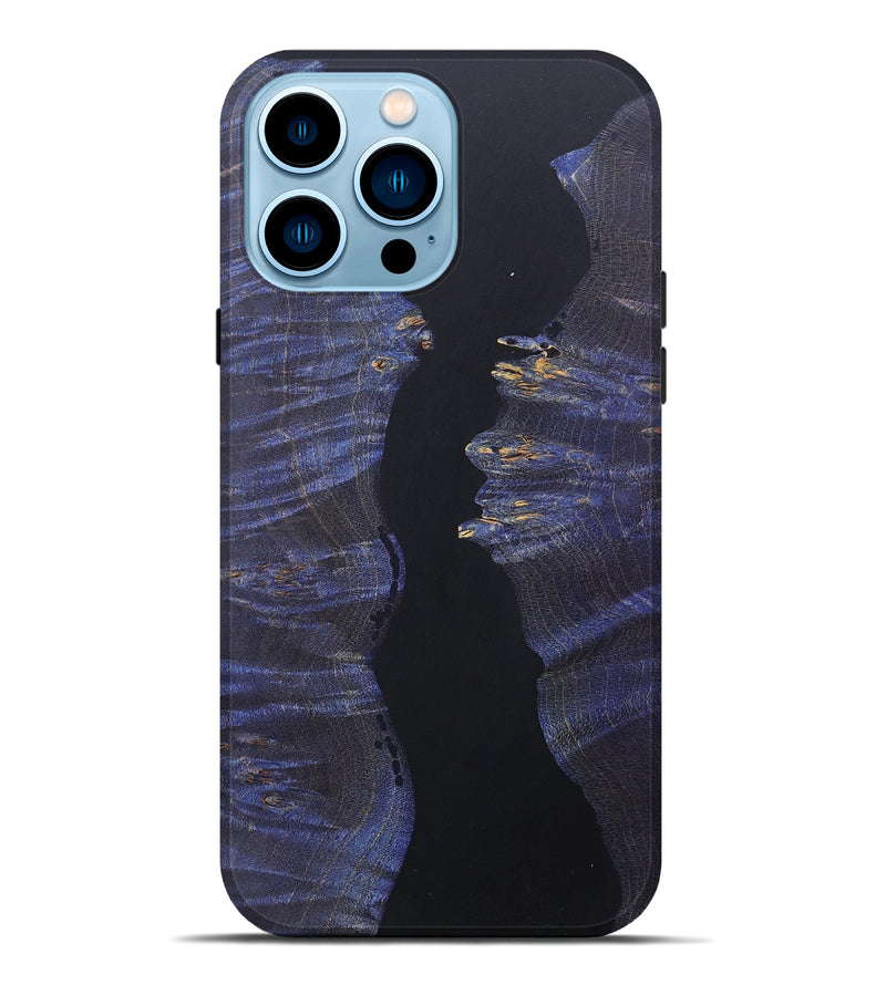 iPhone 14 Pro Max Wood+Resin Live Edge Phone Case - Etta (Pure Black, 685609)
