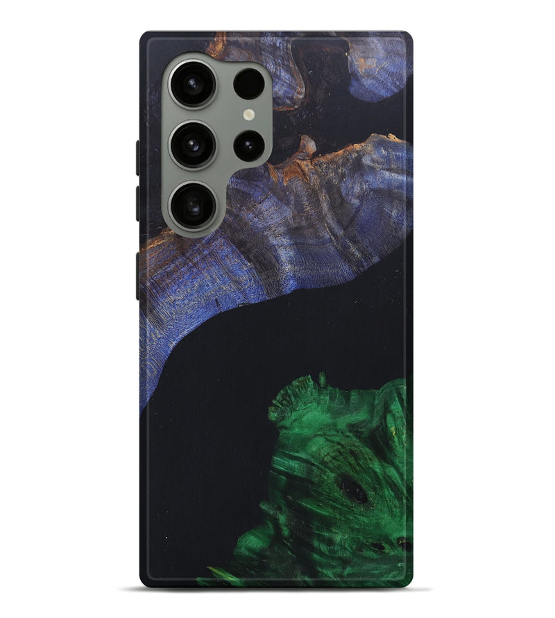 Galaxy S24 Ultra Wood+Resin Live Edge Phone Case - Cecelia (Pure Black, 685613)