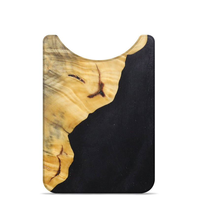 Live Edge Wood+Resin Wallet - Sherri (Pure Black, 685623)