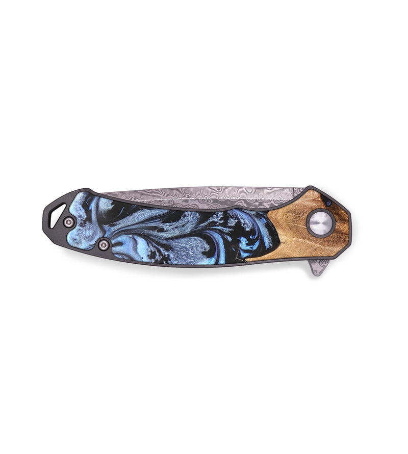EDC Wood+Resin Pocket Knife - Freddie (Blue, 685644)