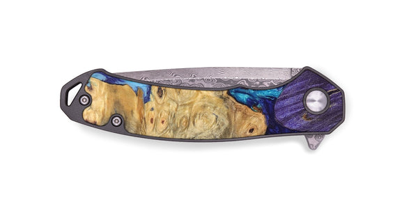 EDC Wood+Resin Pocket Knife - Oscar (Blue, 685654)