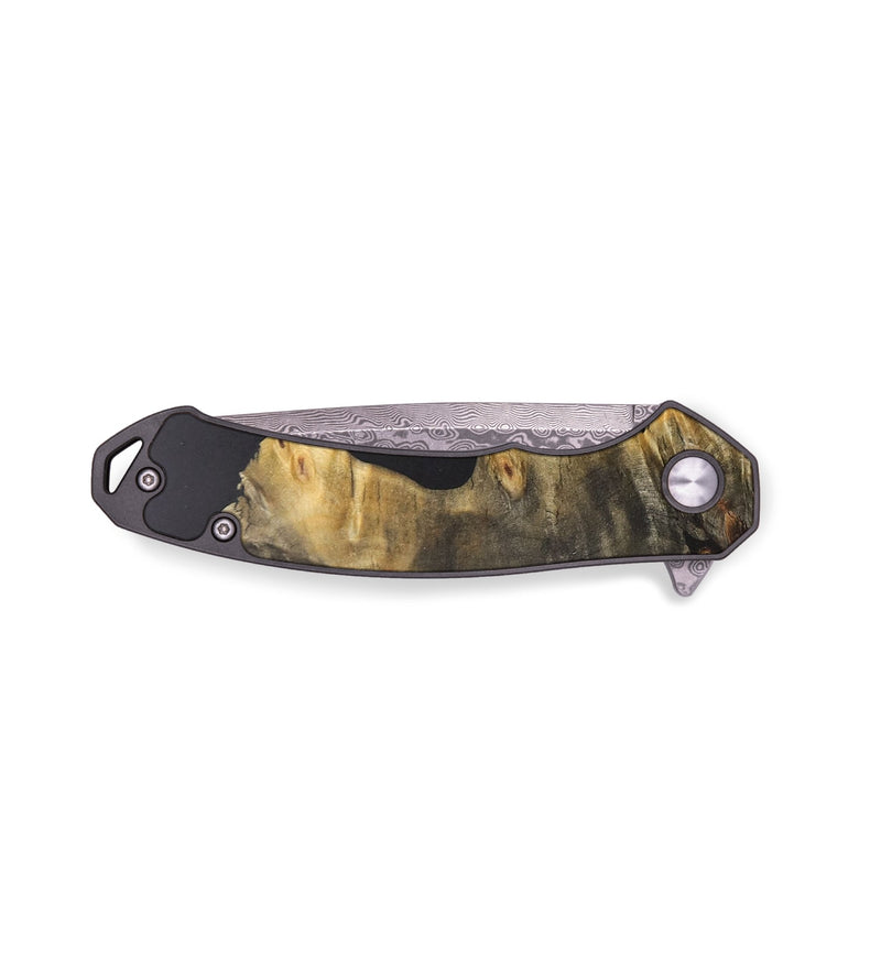 EDC Wood+Resin Pocket Knife - Ruby (Pure Black, 685672)