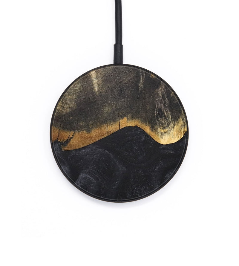 Circle Wood+Resin Wireless Charger - Alayna (Pure Black, 685714)