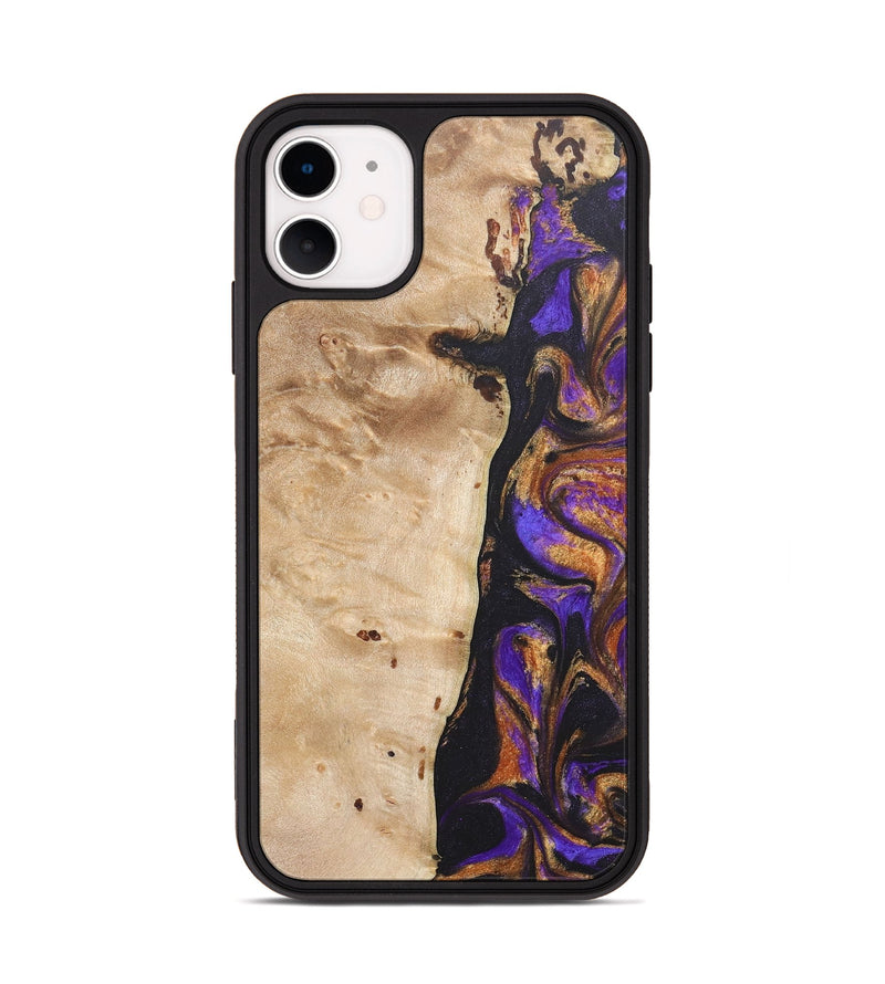 iPhone 11 Wood+Resin Phone Case - Hector (Purple, 685788)