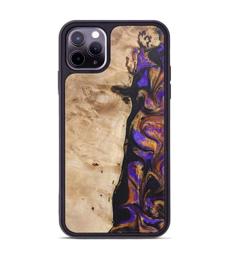 iPhone 11 Pro Max Wood+Resin Phone Case - Hector (Purple, 685788)