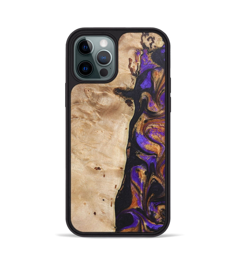 iPhone 12 Pro Wood+Resin Phone Case - Hector (Purple, 685788)