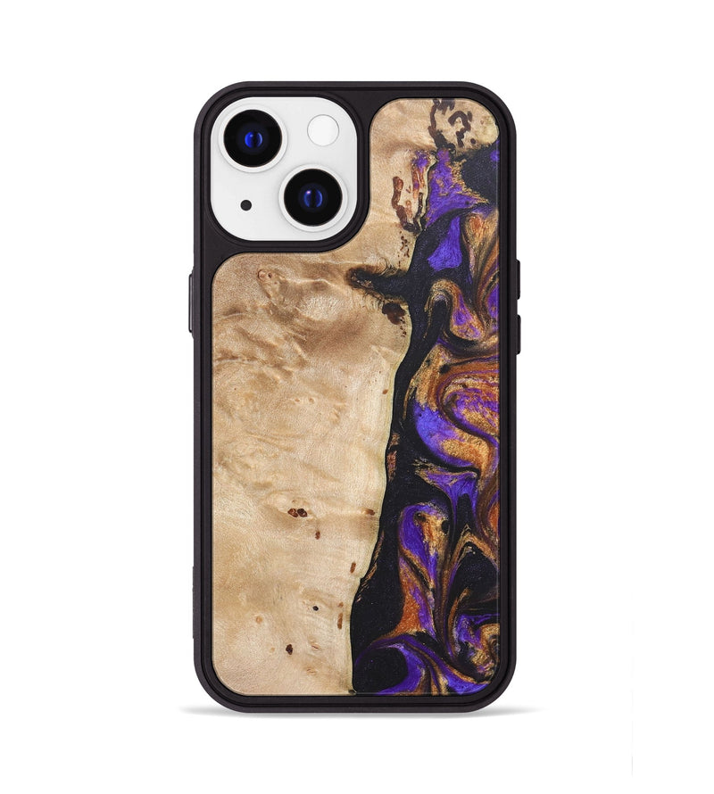 iPhone 13 Wood+Resin Phone Case - Hector (Purple, 685788)