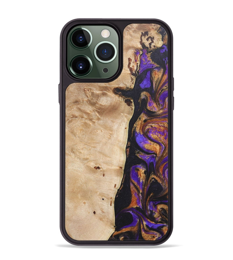 iPhone 13 Pro Max Wood+Resin Phone Case - Hector (Purple, 685788)