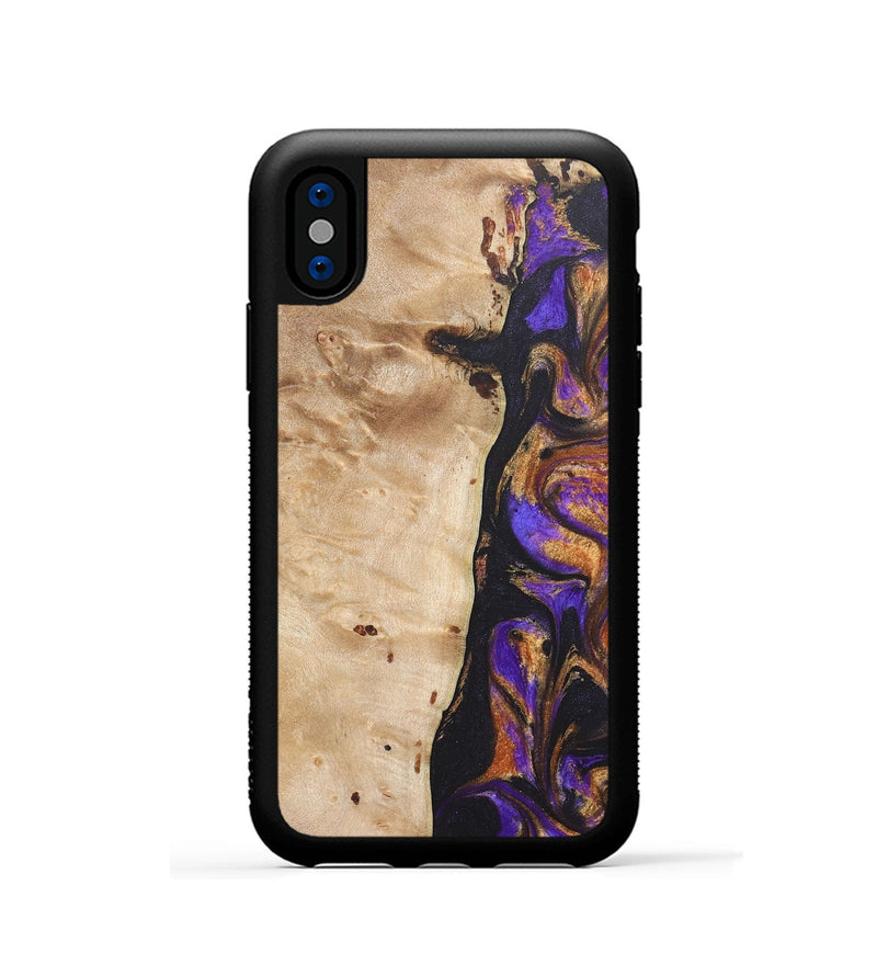 iPhone Xs Wood+Resin Phone Case - Hector (Purple, 685788)