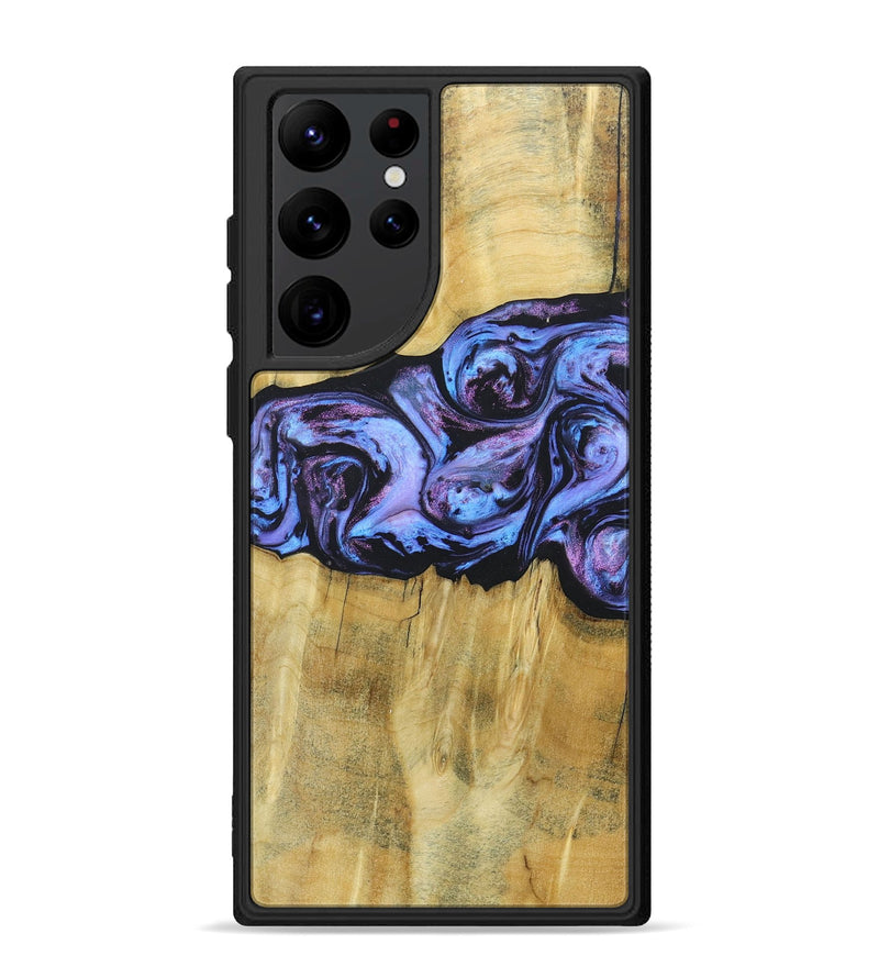 Galaxy S22 Ultra Wood+Resin Phone Case - Deandre (Purple, 685899)