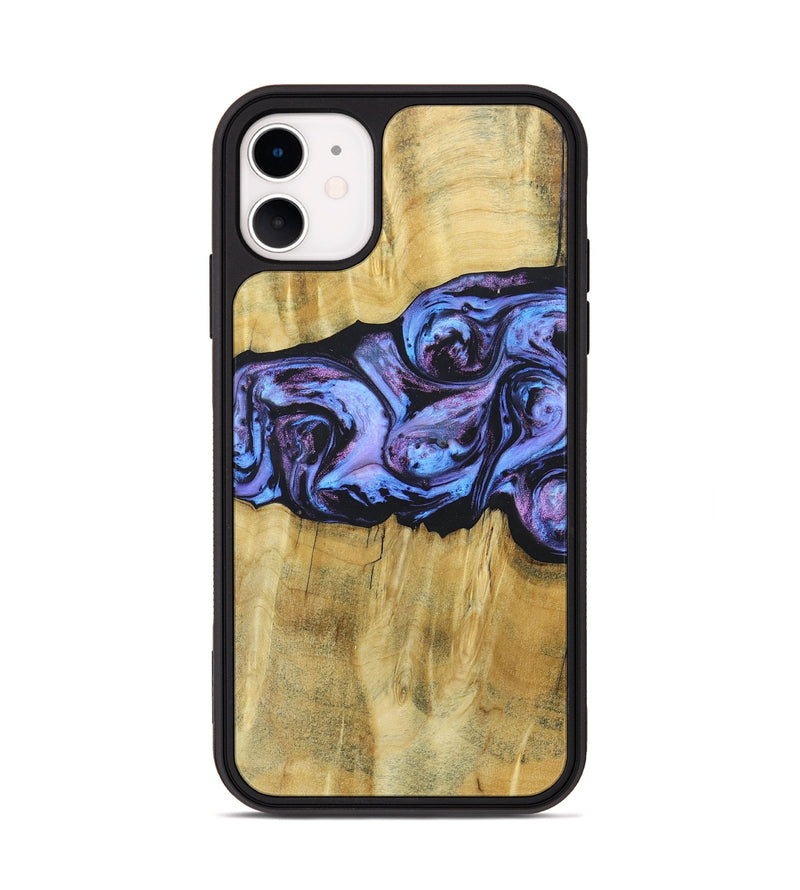 iPhone 11 Wood+Resin Phone Case - Deandre (Purple, 685899)