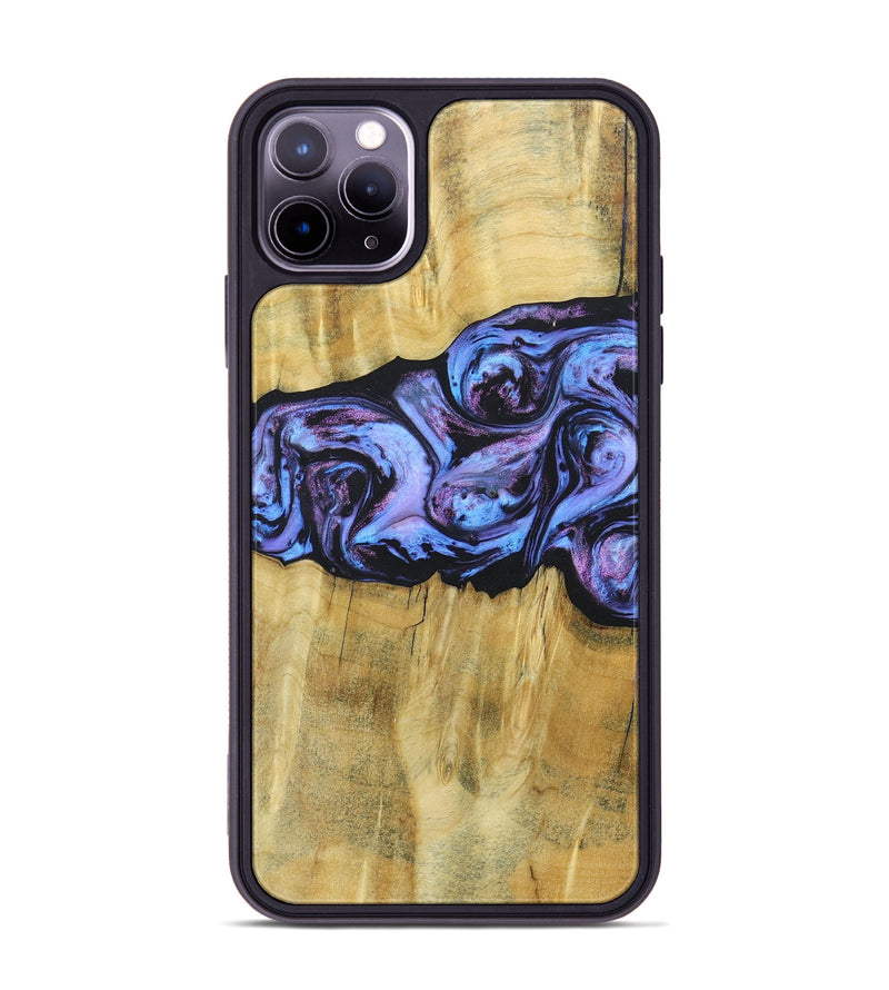 iPhone 11 Pro Max Wood+Resin Phone Case - Deandre (Purple, 685899)