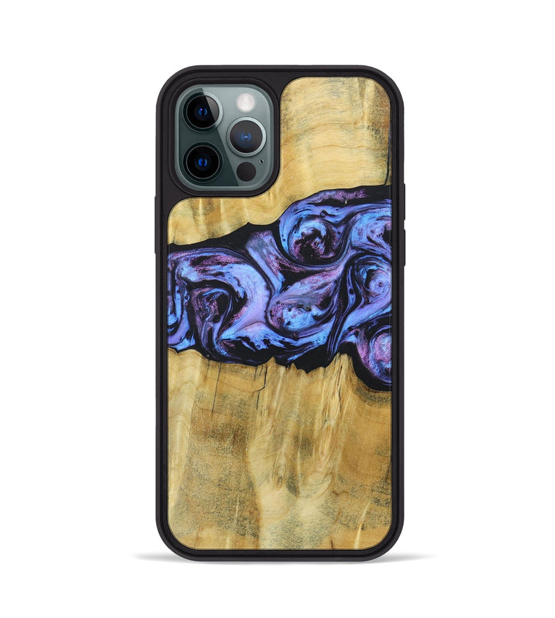 iPhone 12 Pro Wood+Resin Phone Case - Deandre (Purple, 685899)