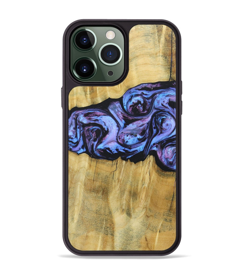 iPhone 13 Pro Max Wood+Resin Phone Case - Deandre (Purple, 685899)