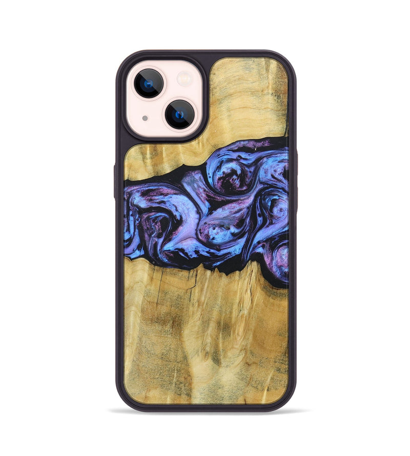 iPhone 14 Wood+Resin Phone Case - Deandre (Purple, 685899)