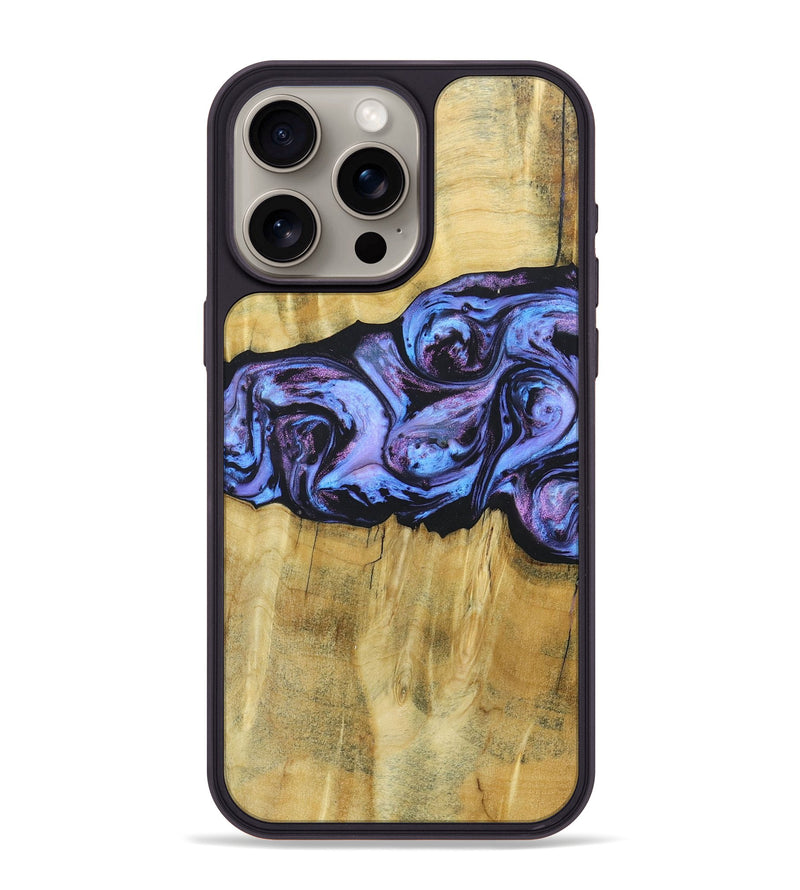 iPhone 15 Pro Max Wood+Resin Phone Case - Deandre (Purple, 685899)