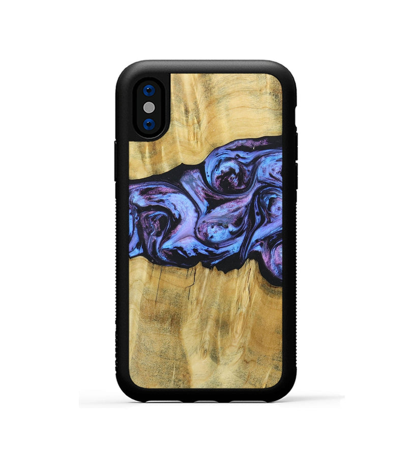 iPhone Xs Wood+Resin Phone Case - Deandre (Purple, 685899)