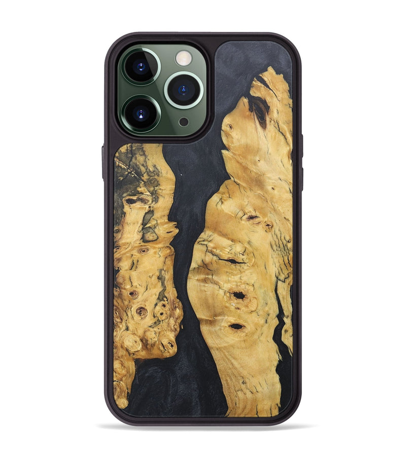 iPhone 13 Pro Max Wood+Resin Phone Case - Oscar (Pure Black, 685938)