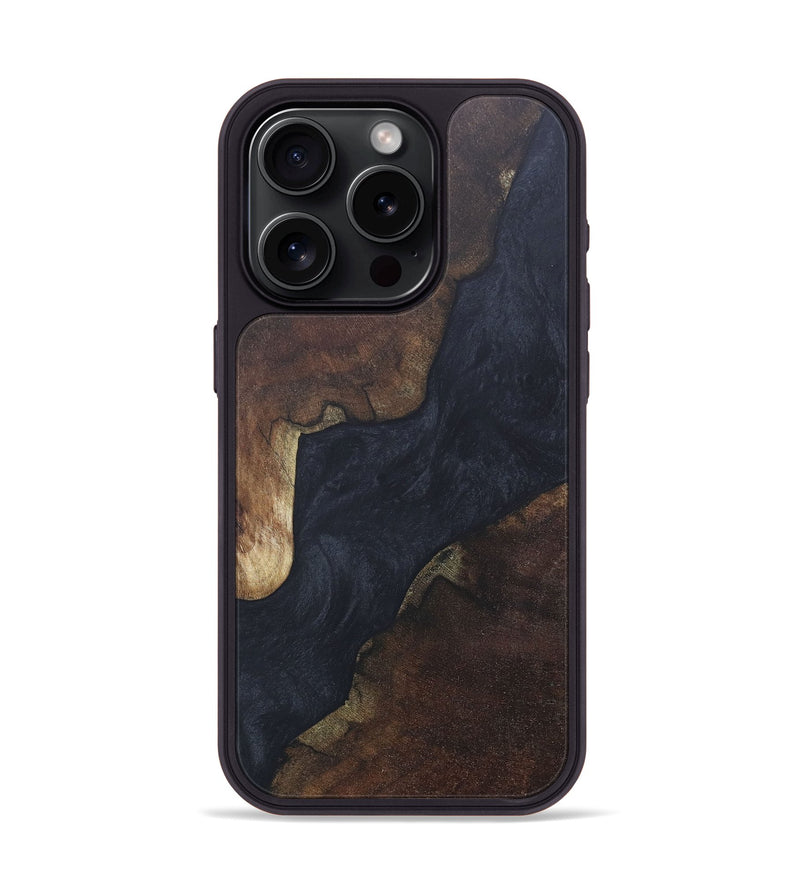iPhone 15 Pro Wood+Resin Phone Case - Heaven (Pure Black, 685939)
