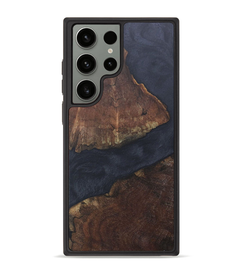 Galaxy S23 Ultra Wood+Resin Phone Case - Malik (Pure Black, 685943)
