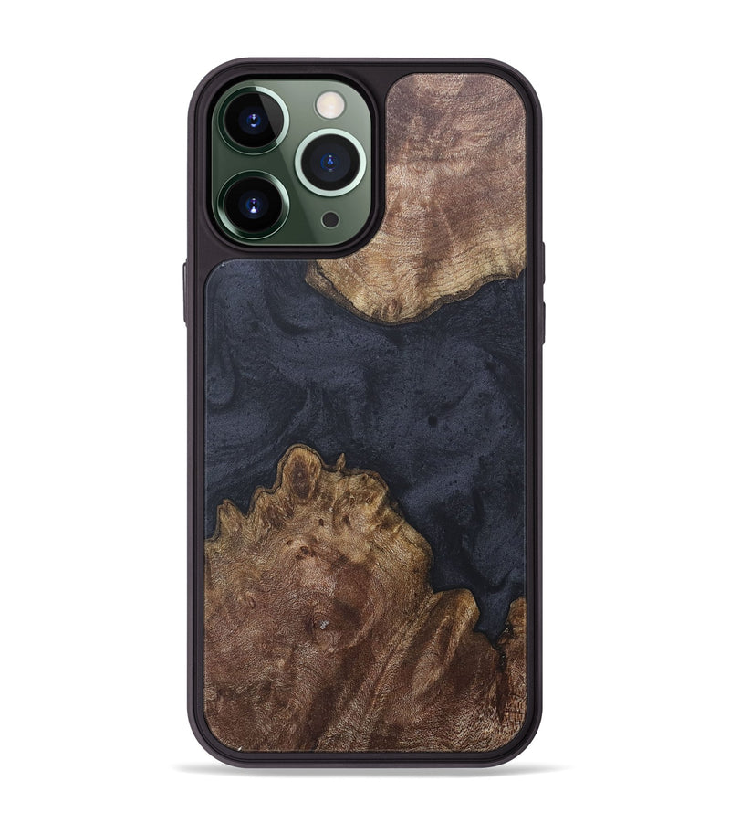 iPhone 13 Pro Max Wood+Resin Phone Case - Alivia (Pure Black, 685945)