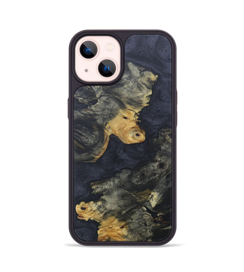 iPhone 14 Wood+Resin Phone Case - Colton (Pure Black, 685949)