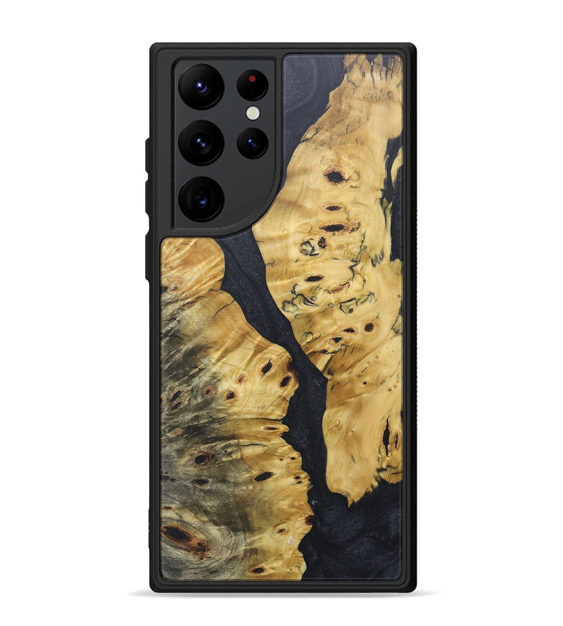 Galaxy S22 Ultra Wood+Resin Phone Case - Betty (Pure Black, 685950)