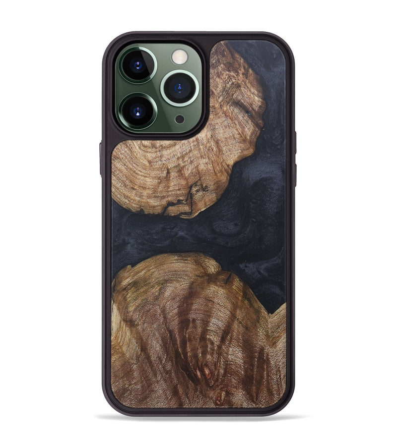 iPhone 13 Pro Max Wood+Resin Phone Case - Katlyn (Pure Black, 685952)