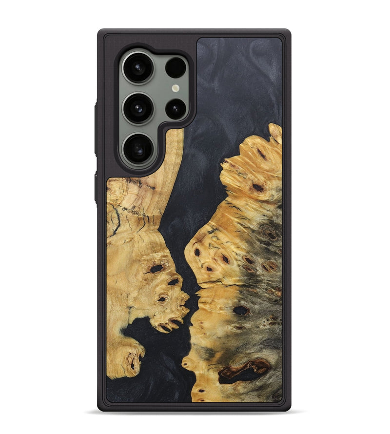 Galaxy S24 Ultra Wood+Resin Phone Case - Reginald (Pure Black, 685953)