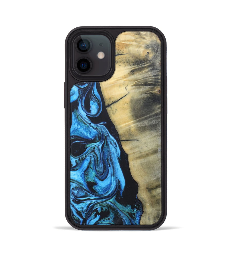iPhone 12 Wood+Resin Phone Case - Paul (Blue, 685995)
