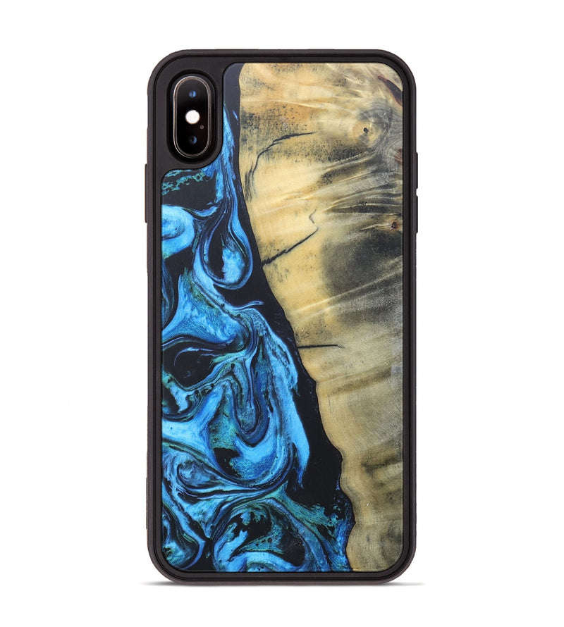 iPhone Xs Max Wood+Resin Phone Case - Paul (Blue, 685995)