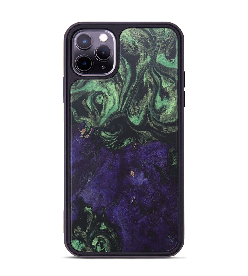 iPhone 11 Pro Max Wood+Resin Phone Case - Madilyn (Green, 686024)