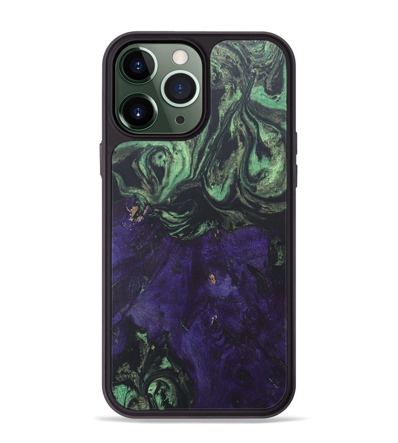 iPhone 13 Pro Max Wood+Resin Phone Case - Madilyn (Green, 686024)