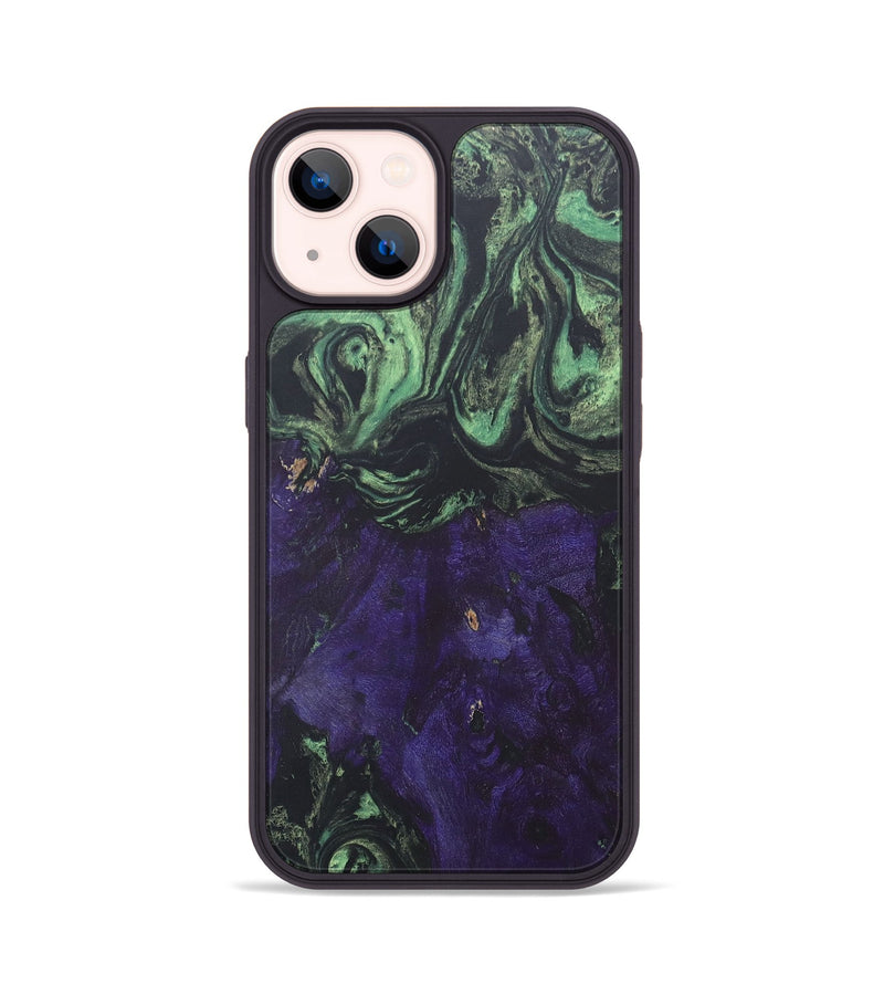 iPhone 14 Wood+Resin Phone Case - Madilyn (Green, 686024)