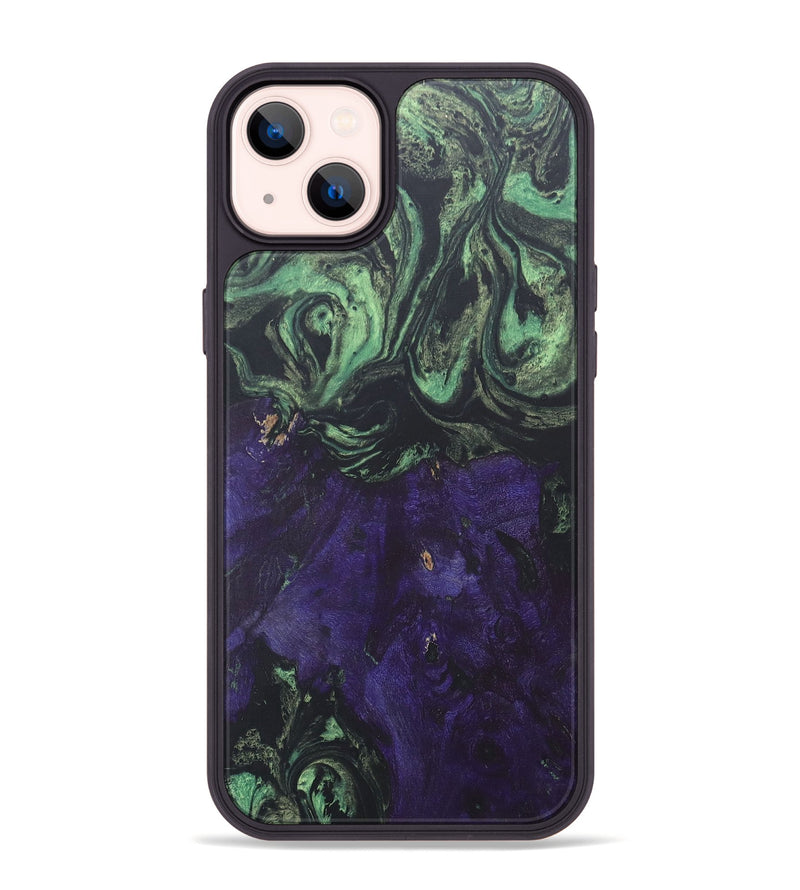 iPhone 14 Plus Wood+Resin Phone Case - Madilyn (Green, 686024)