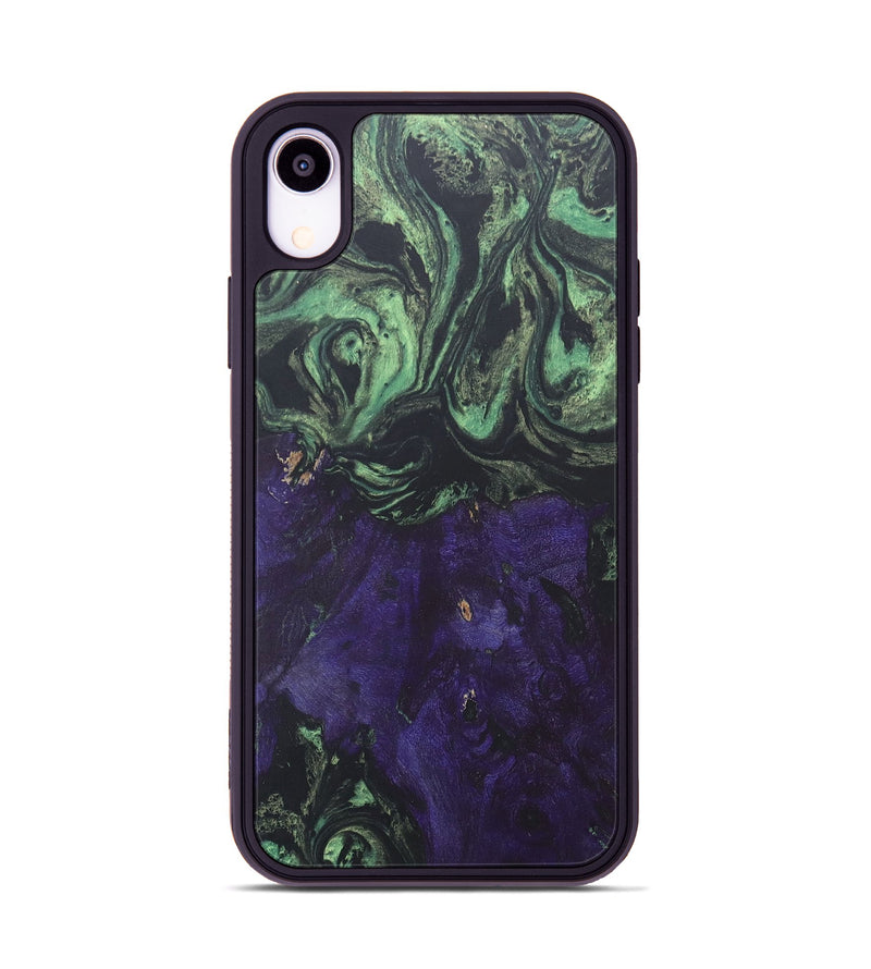 iPhone Xr Wood+Resin Phone Case - Madilyn (Green, 686024)