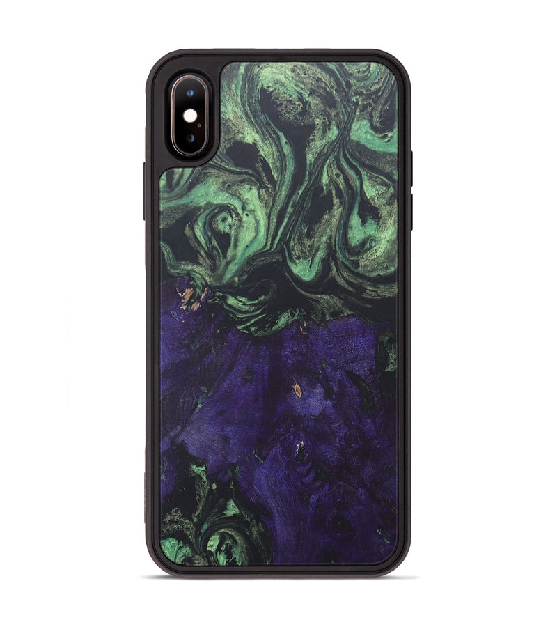 iPhone Xs Max Wood+Resin Phone Case - Madilyn (Green, 686024)