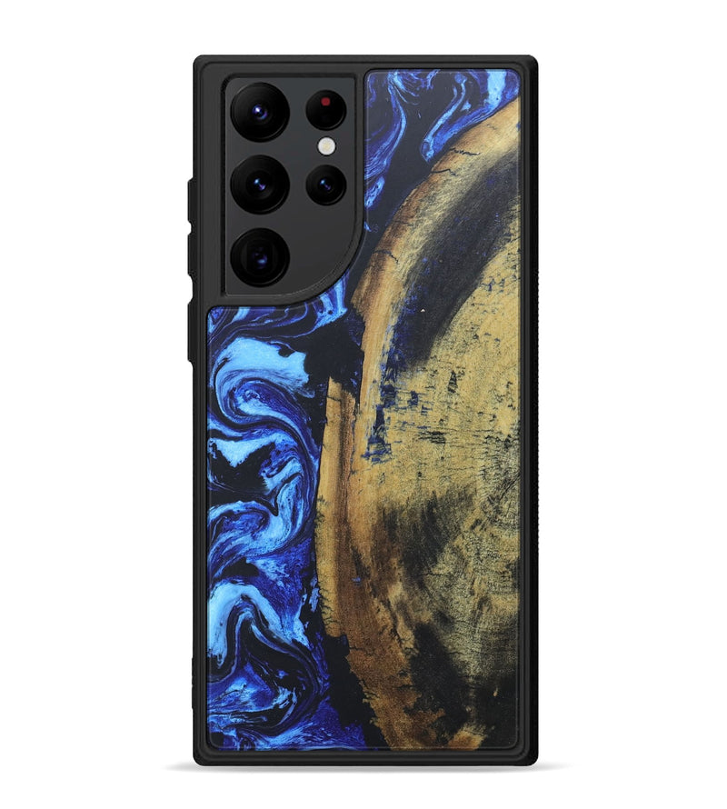 Galaxy S22 Ultra Wood+Resin Phone Case - Stephen (Blue, 686081)