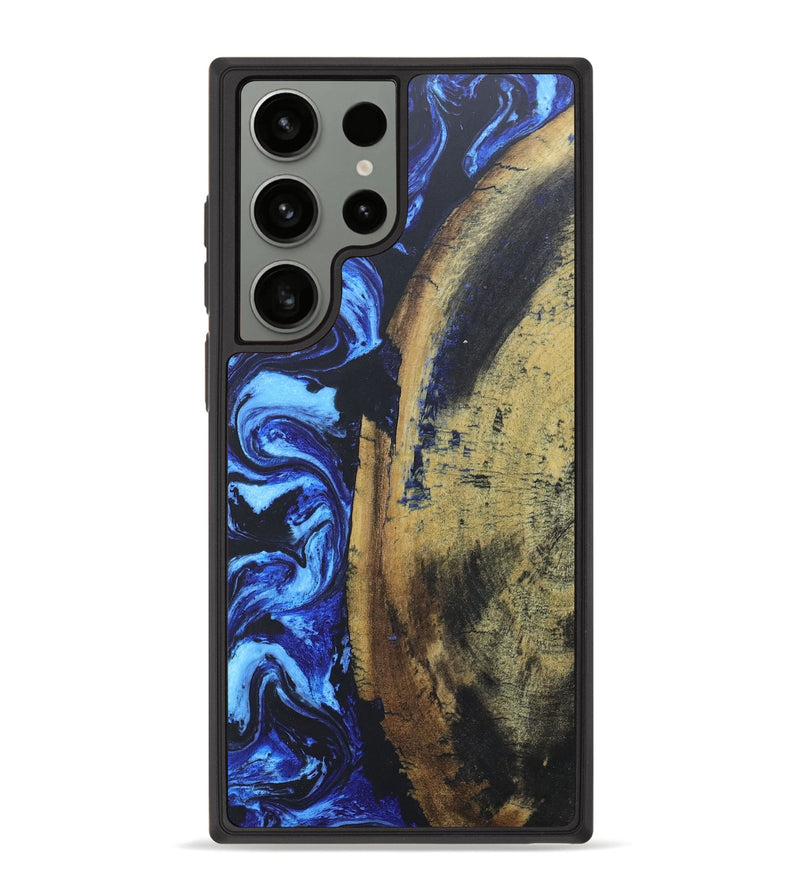 Galaxy S23 Ultra Wood+Resin Phone Case - Stephen (Blue, 686081)