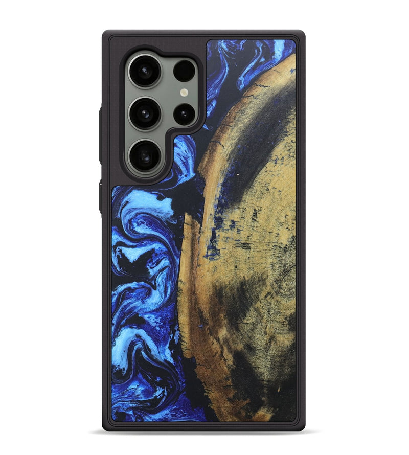 Galaxy S24 Ultra Wood+Resin Phone Case - Stephen (Blue, 686081)