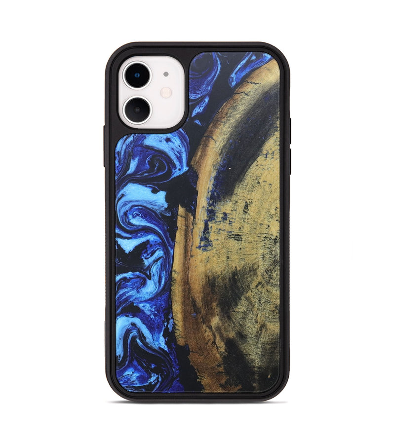 iPhone 11 Wood+Resin Phone Case - Stephen (Blue, 686081)