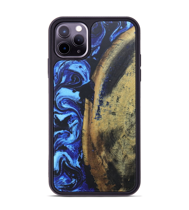 iPhone 11 Pro Max Wood+Resin Phone Case - Stephen (Blue, 686081)