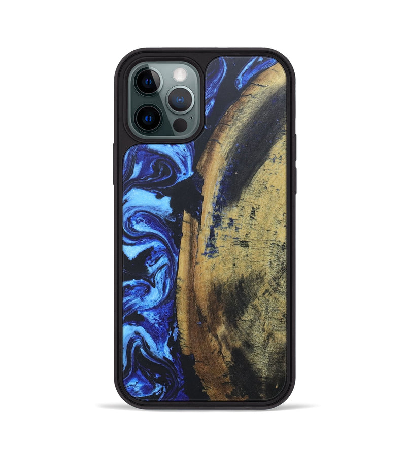 iPhone 12 Pro Wood+Resin Phone Case - Stephen (Blue, 686081)